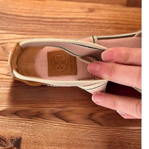 Tory Burch Womens 10 Fieda Espadrille Platform Sandals new leather canvas - Picture 9 of 10